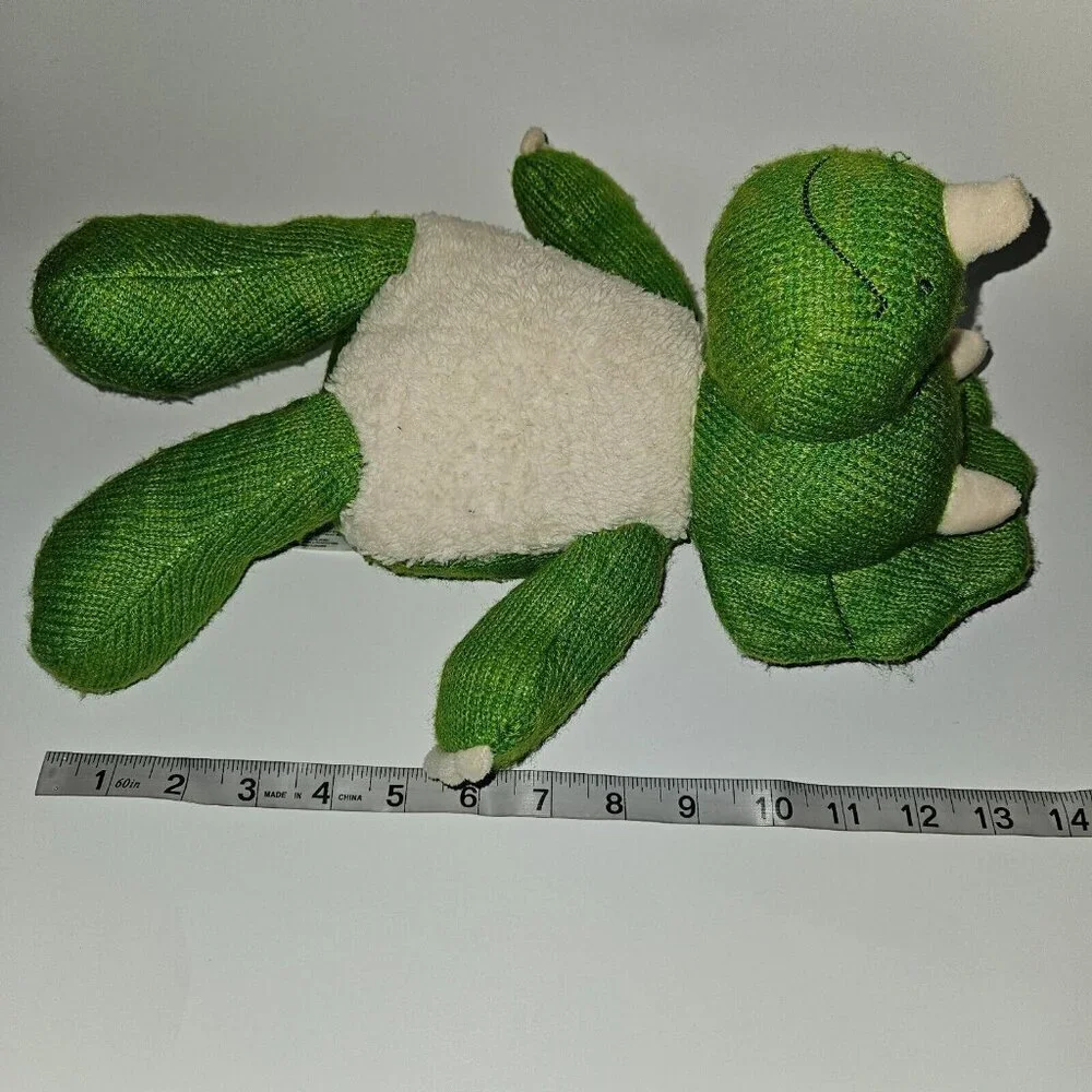 Spark Create Imagine Green Dinosaur Plush Knit Lovey 10